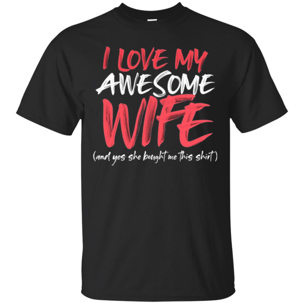 Valentines Day T-shirt I Love My Awesome Wife Black