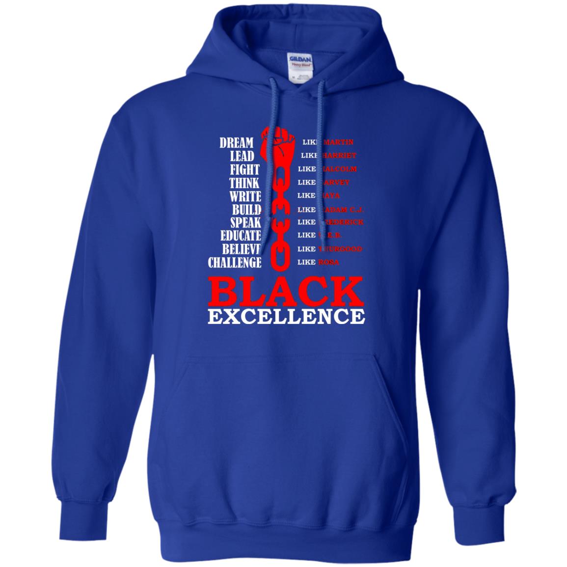 Black Excellence Black Af Proud African American T-shirt Royal