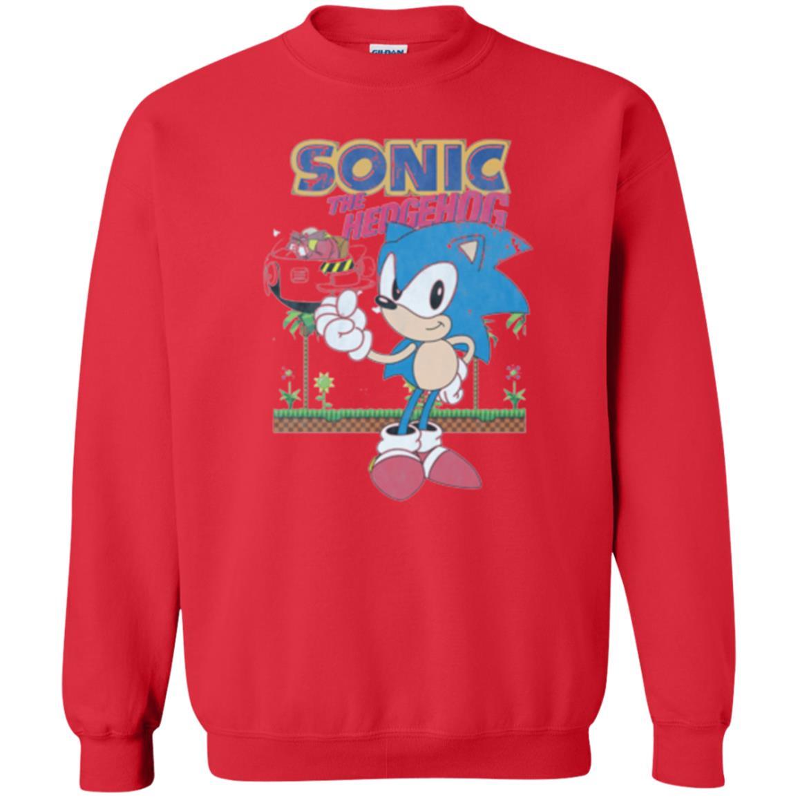 Gamer T-shirt Sega Sonic The Hedgehog Battles Dr. Eggman Robotnik Red