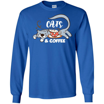 A Good Day Start With Cat And Coffee Cat Lover T-shirt Royal