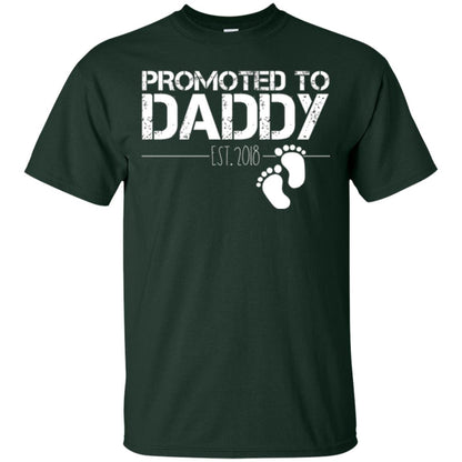 Daddy T-shirt Promoted To Daddy Est 2018 Forest Green