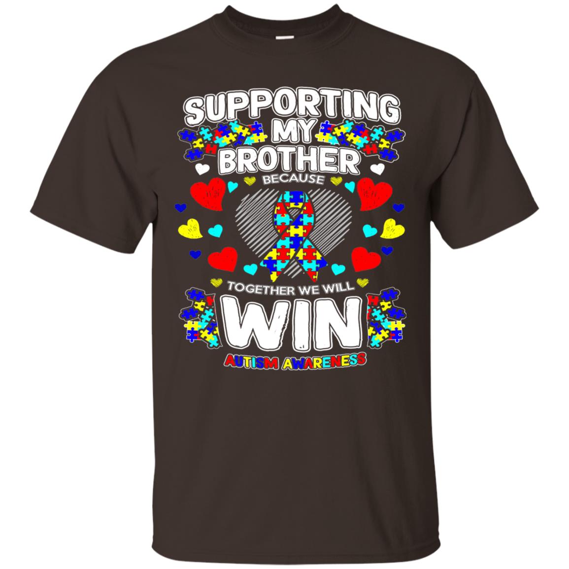 Autism Awareness Shirts For Supporting My Brother Dark Chocolate