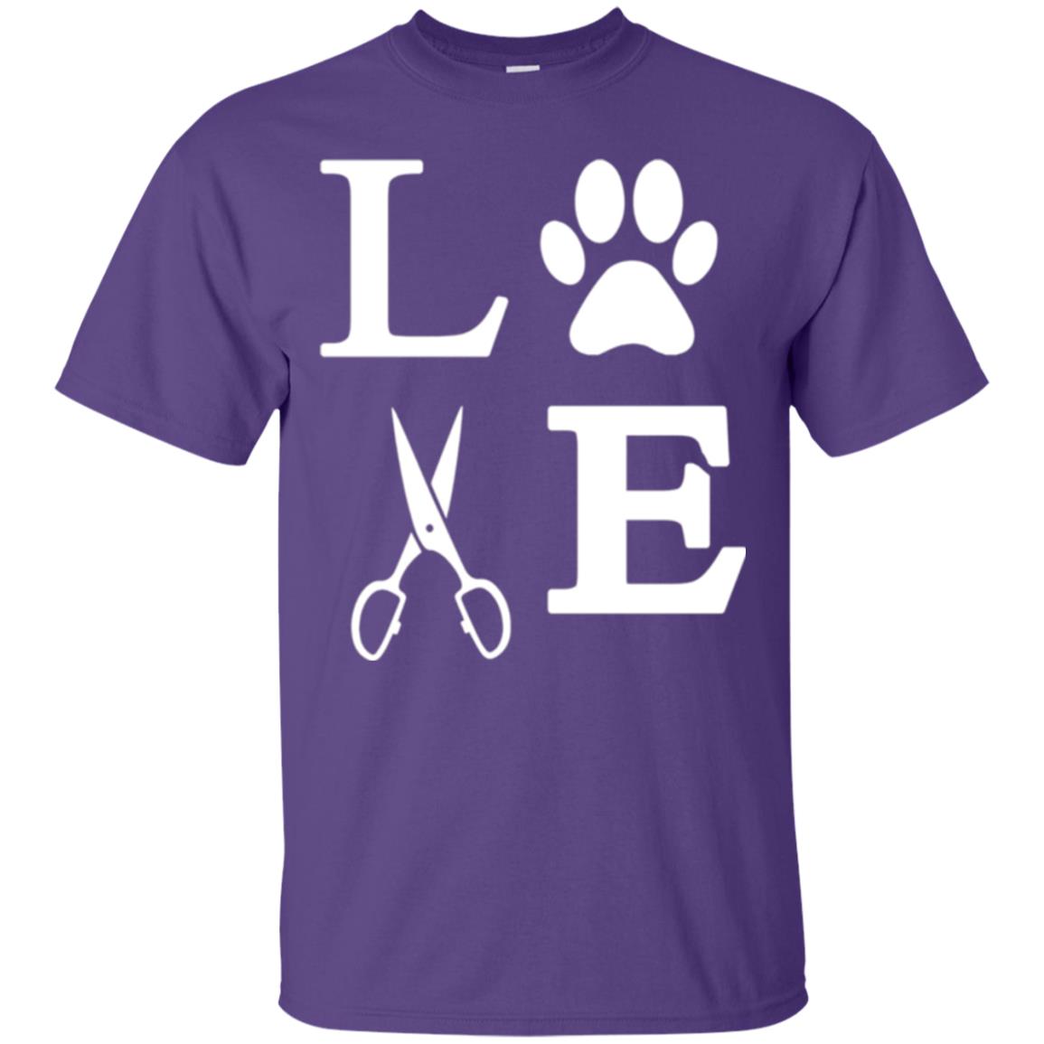 Love Dogs Dog Groomer Paw Dog Lover T-shirt Purple