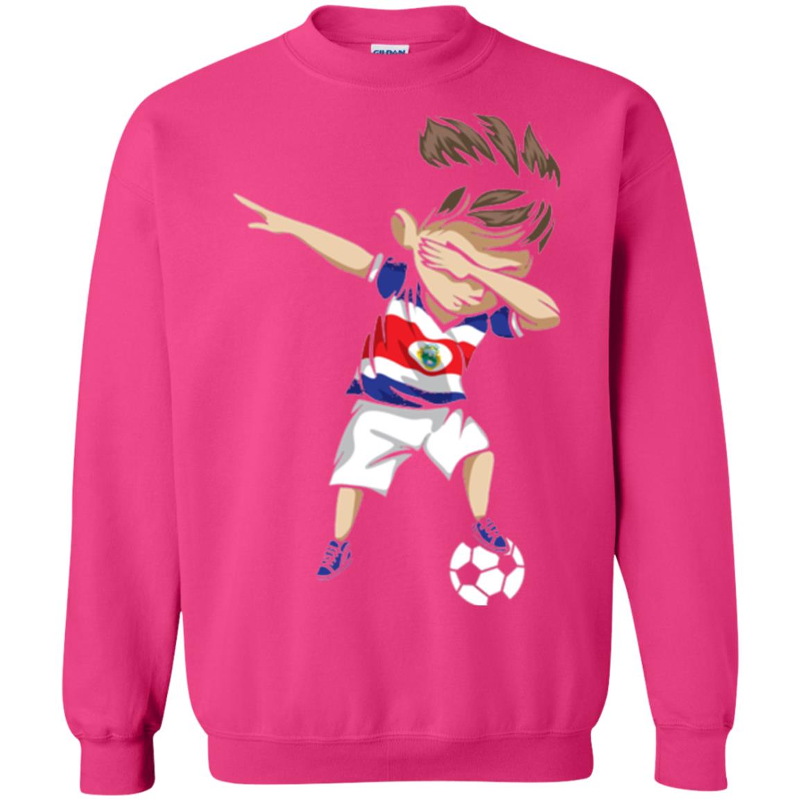 Dabbing Soccer Boy Costa Rica Jersey Football Shirt Heliconia