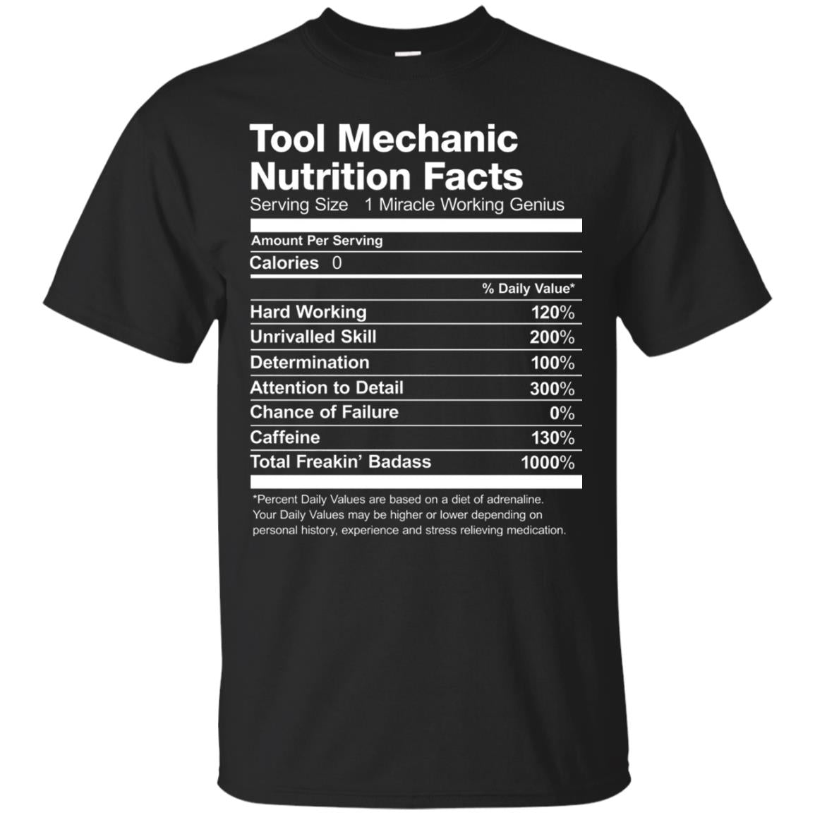 Tool Mechanic Uniform Funny T-shirt Black