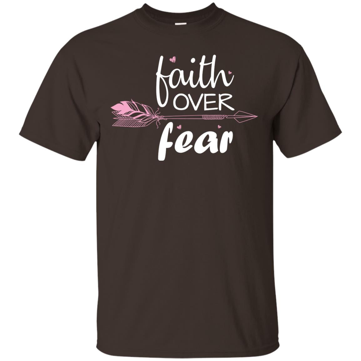 Faith Over Fear Arrow Christian Shirt Dark Chocolate