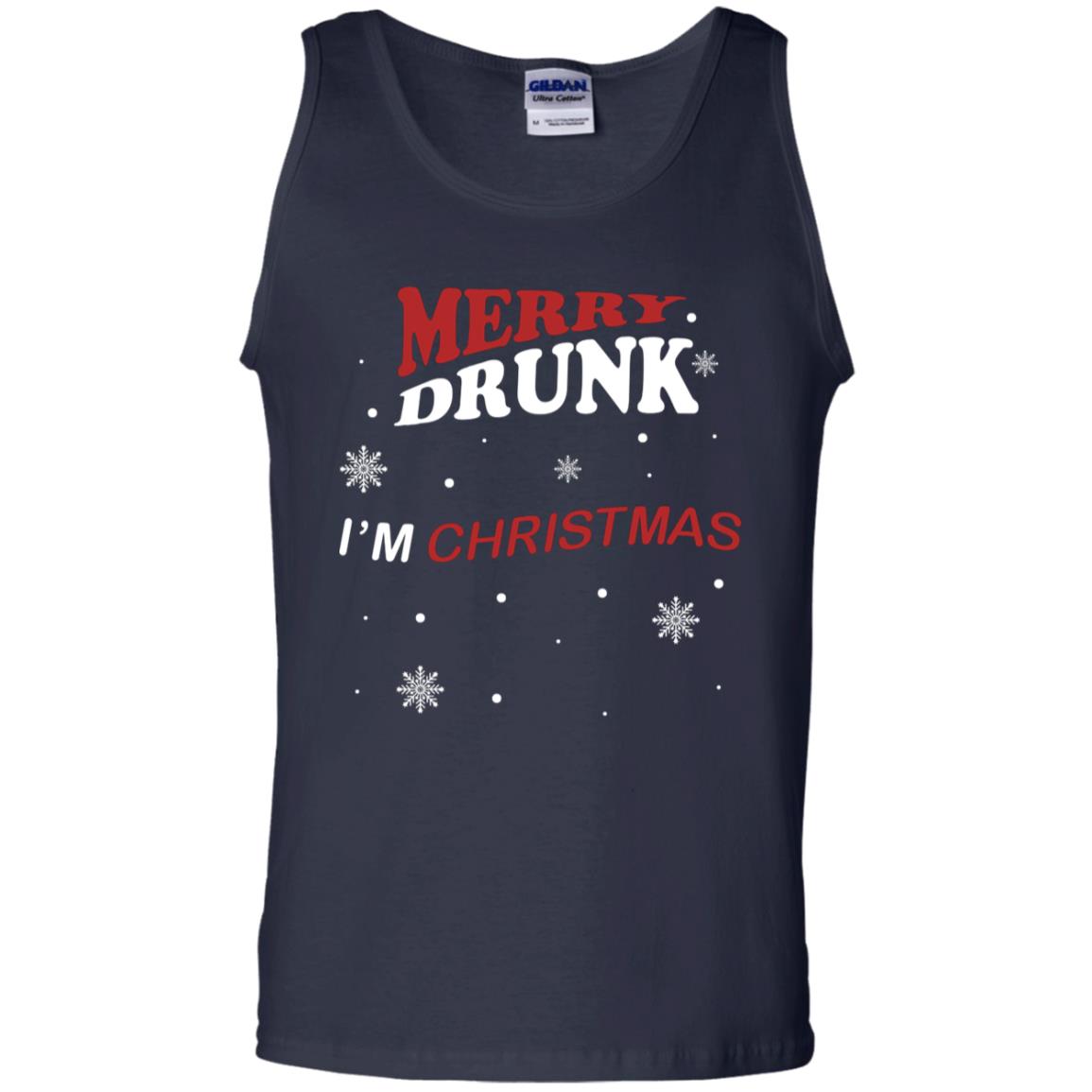 Merry Drunk I'm Christmas I'm Drunk Funny Drunken X-mas Shirt Navy