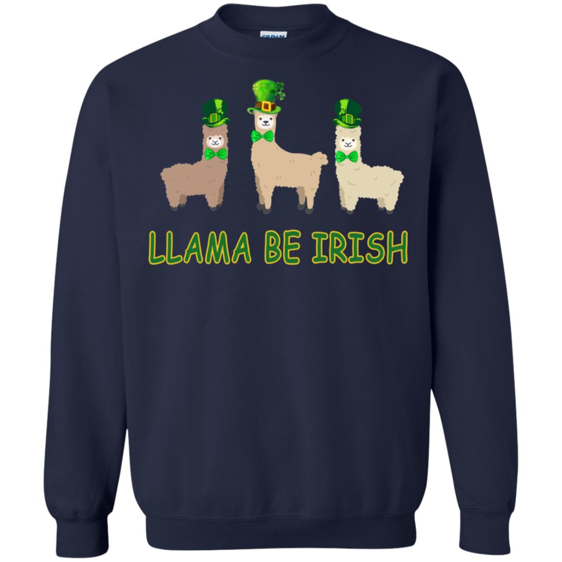 Llama Be Irish Ireland Gift Shirt Navy