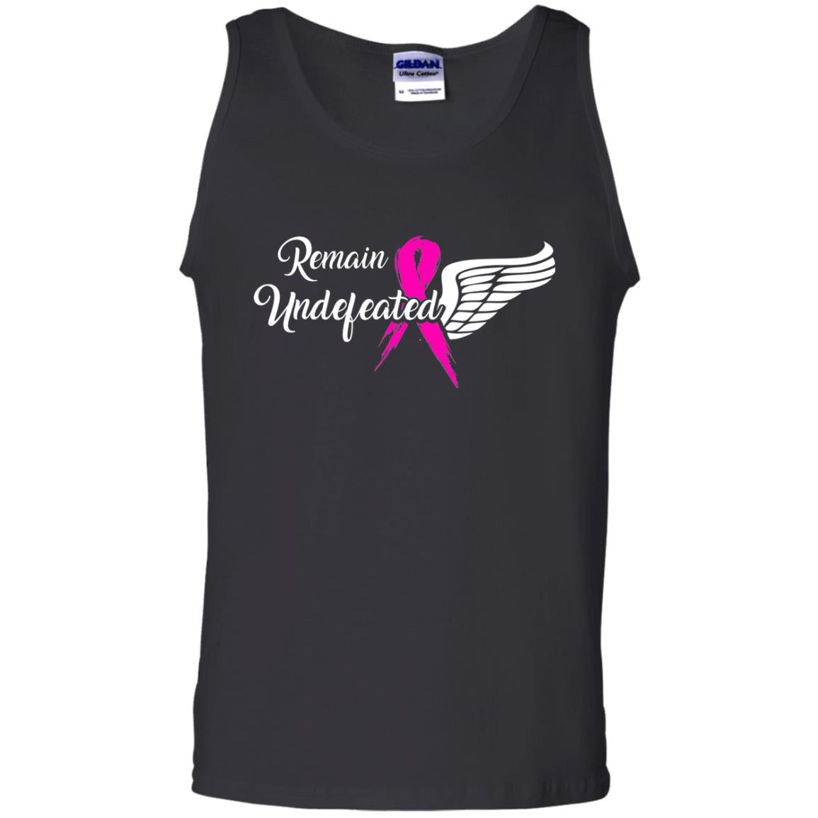 Breast Cancer T-shirt Remain Undefeated Black