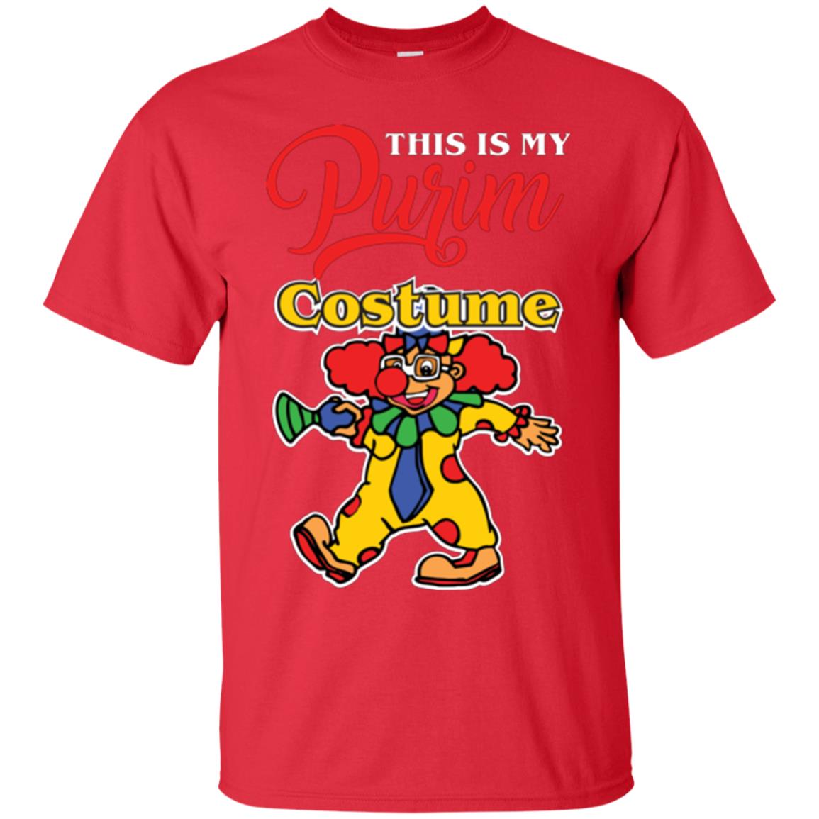 Purim Day T-shirt This Is My Purim Costume Red