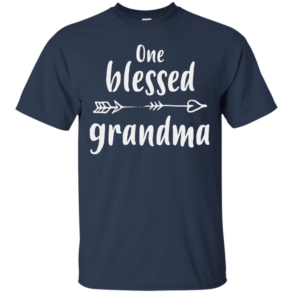 One Blessed Grandma Mothers Day Nana T-shirt Navy