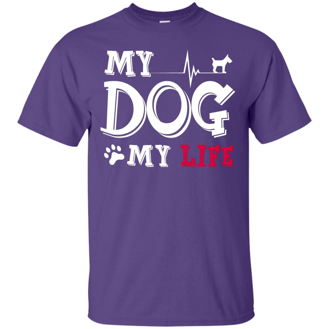 Dog Lovers T-shirt My Dog My Life Purple