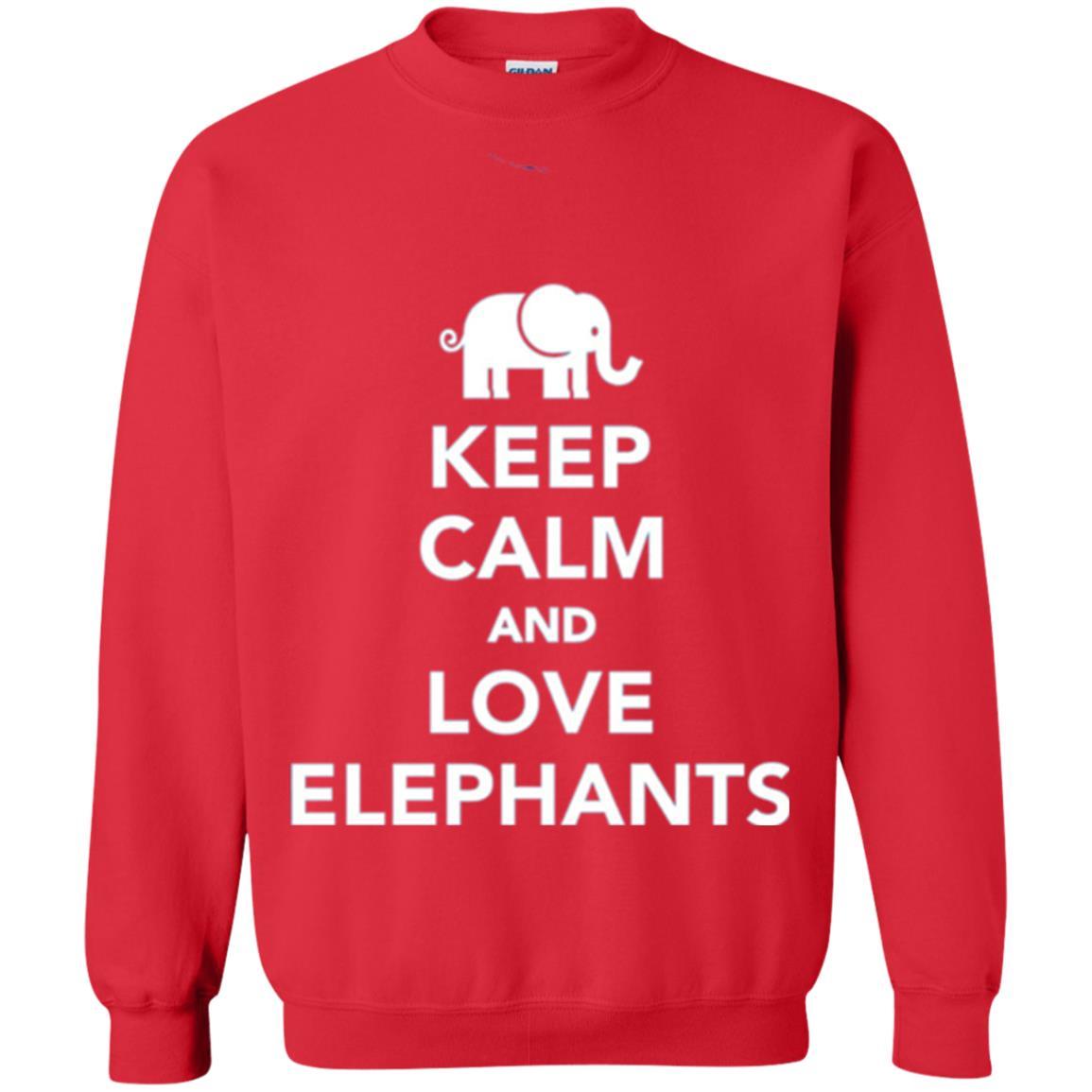 Elephant Lover T-shirt Keep Calm And Love Elephants T-shirt Red