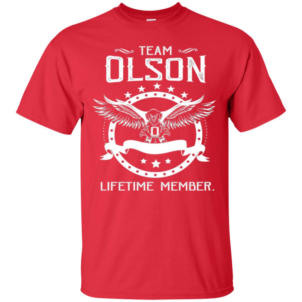 Family T-shirt Team Olson Lifetime Member Red