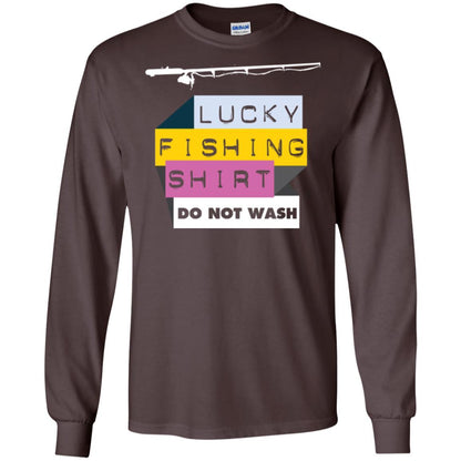 Fisherman T-shirt Lucky Fishing Shirt Do Not Wash Dark Chocolate
