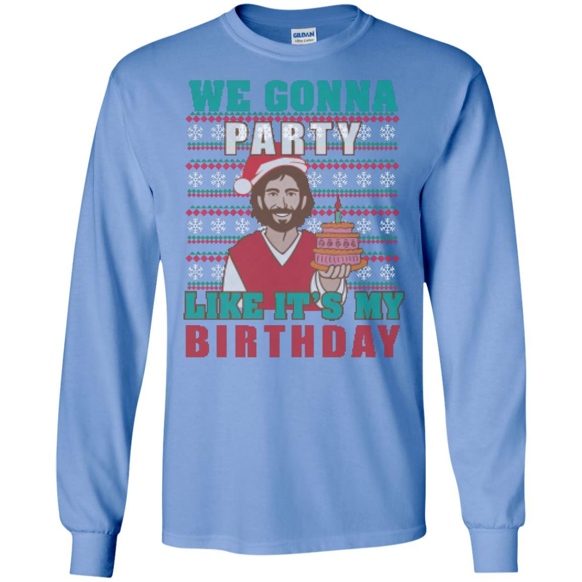 Brithday T-shirt We Gonna Party Like It's My Birthday Carolina Blue