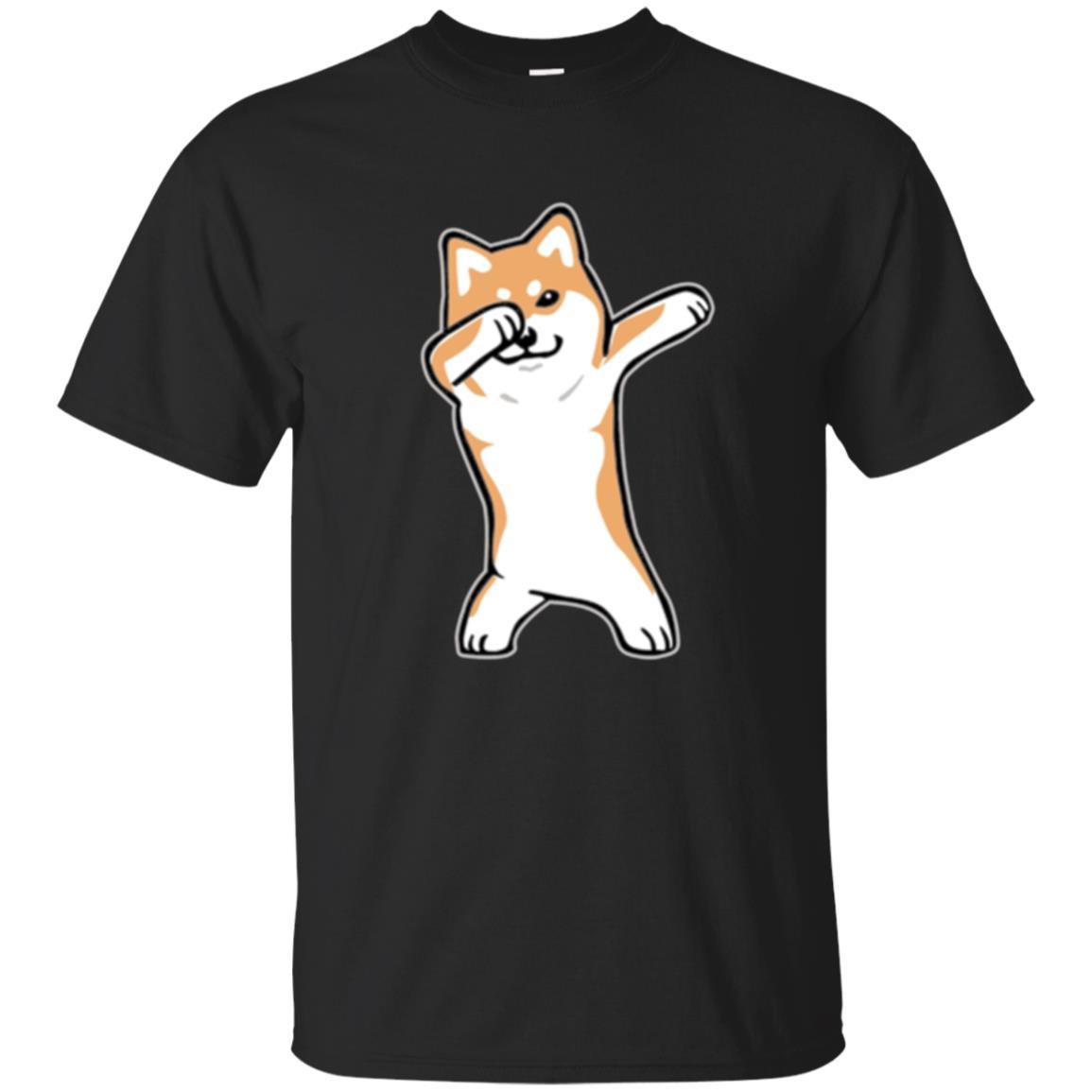 Dog Lover T-shirt Dabbing Shiba Inu Doge Black