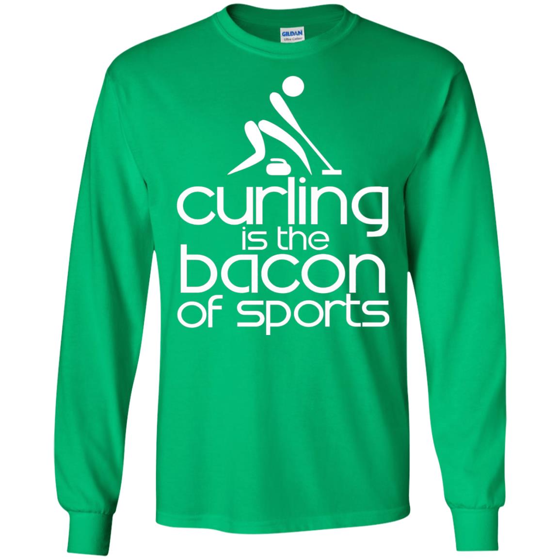 Funny Curling Is The Bacon Of Sports T-shirt Irish Green