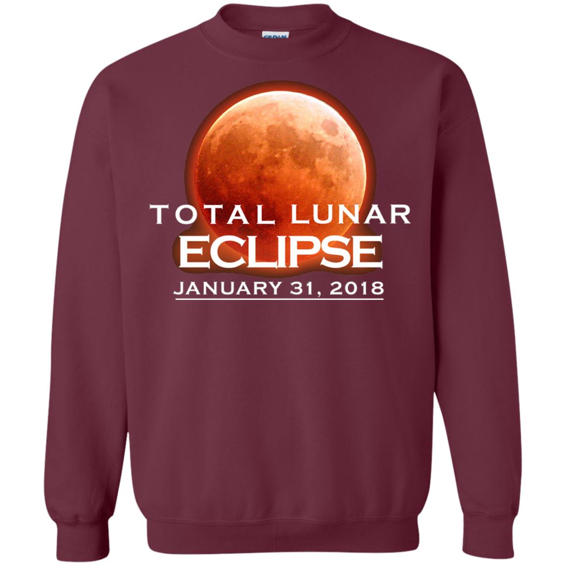 Lunar Eclipse T-shirt January 31, 2018 Graphic T-shirt Maroon
