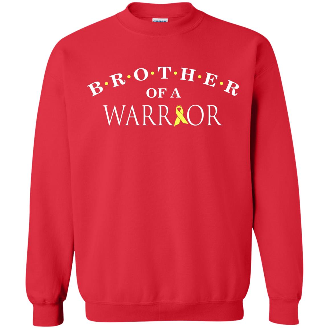 Brother Is A Warrior Childhood Cancer Awareness T-shirt Red