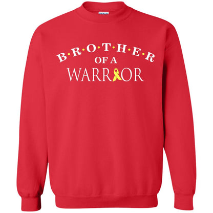 Brother Is A Warrior Childhood Cancer Awareness T-shirt Red