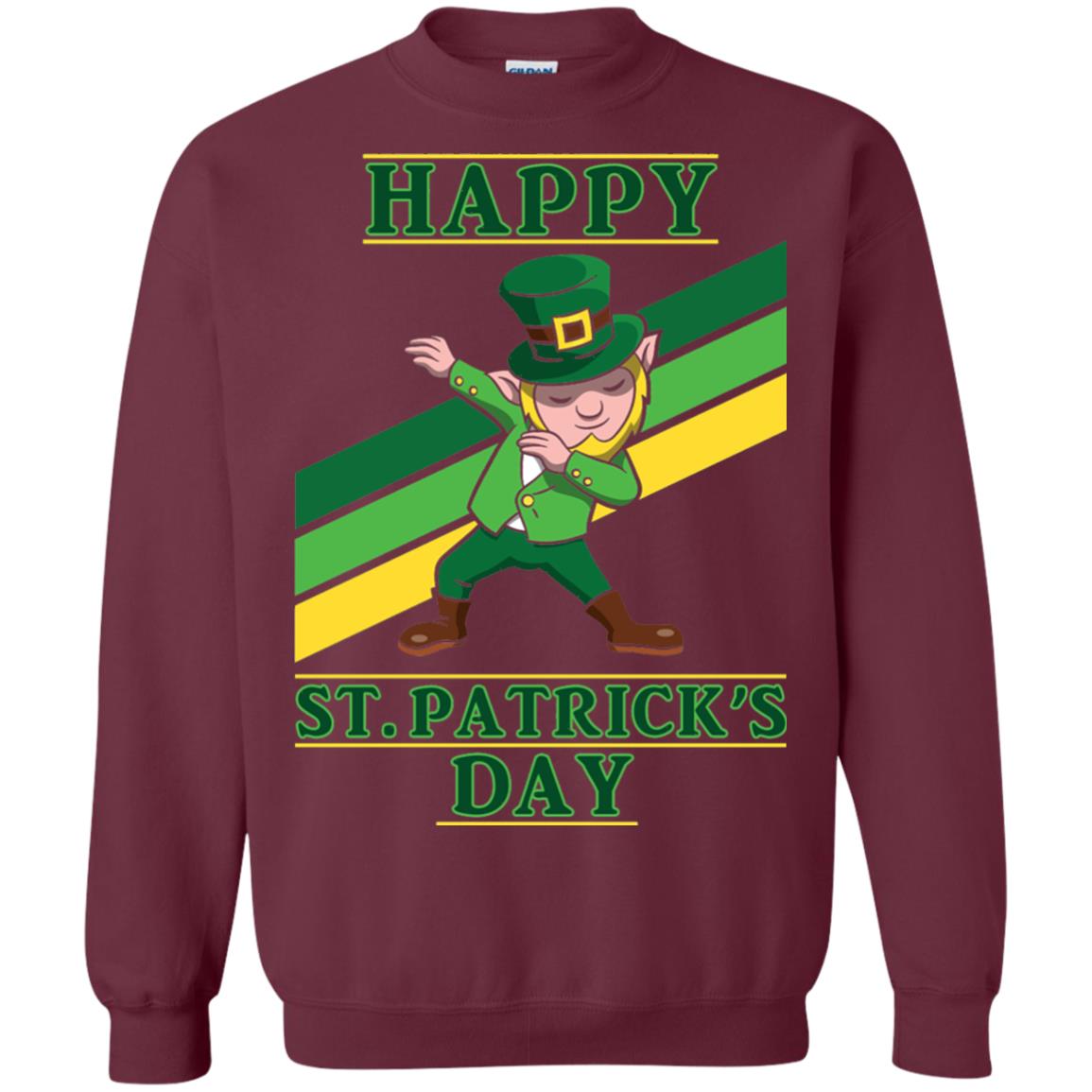 Dabbing Leprechaun Saint Patrick_s Day T-shirt Maroon