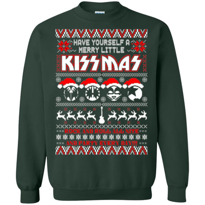 Christmas T-shirt Have Yourself A Merry Little Kissmas Forest Green