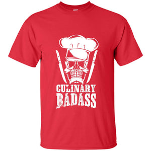 Culinary Badass Funny Chef Skull Knifes Cooking Tshirt