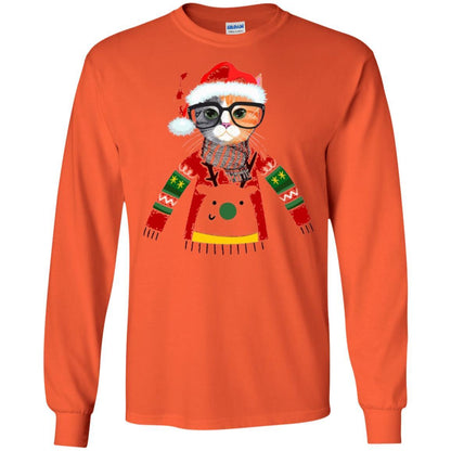 Christmas T-shirt Cat Lover Meowy Christmas T-shirt Orange
