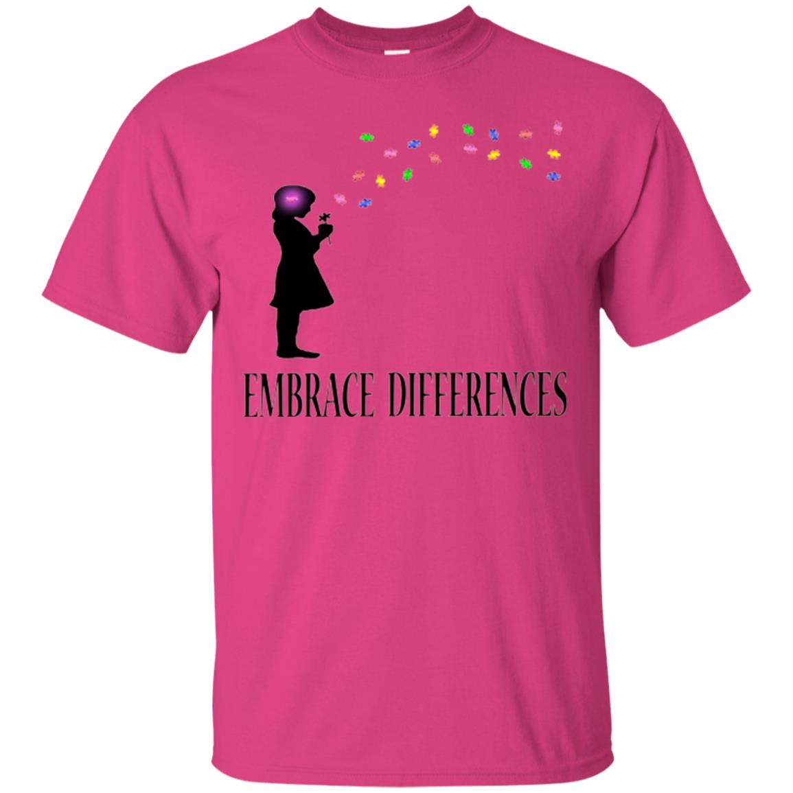 Embrace Differences Shirt Proud Autism Awareness T-shirt Heliconia
