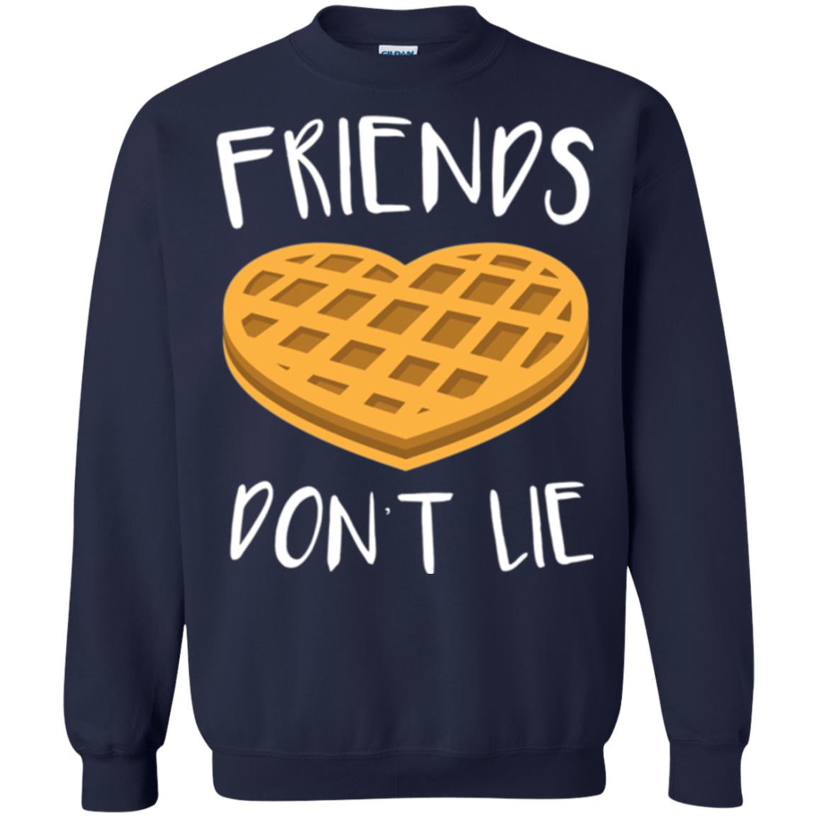 Funny Waffle T-shirt Friends Don_t Lie Navy