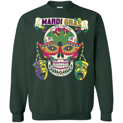 Mardi Gras Skull T-shirt Forest Green