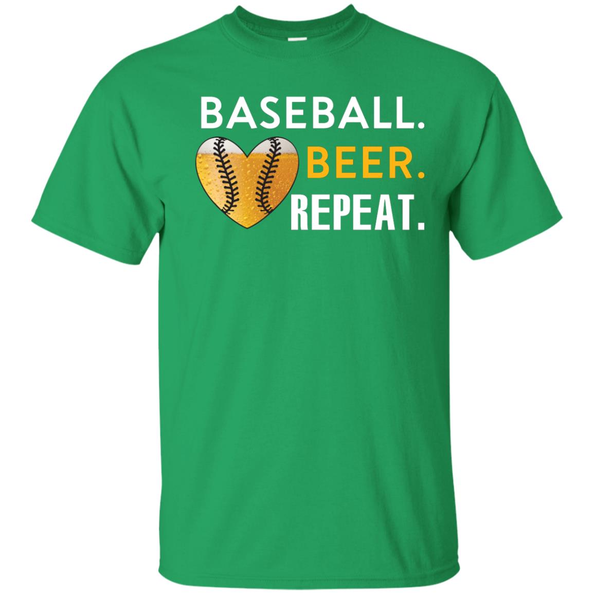 Baseball Lover T-shirt Beer Repeat Irish Green
