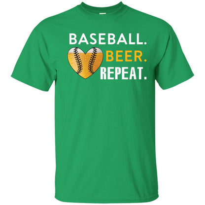 Baseball Lover T-shirt Beer Repeat Irish Green