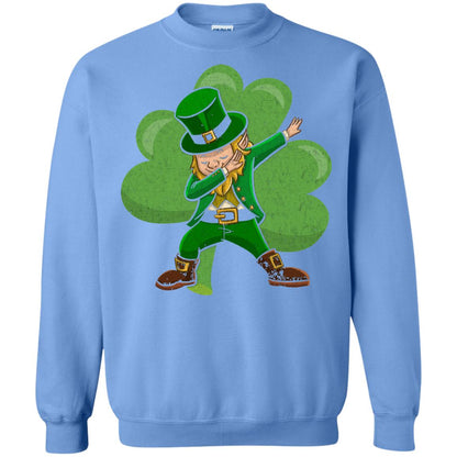 Funny Dabbing Leprechaun Shirt St Patricks Day T-shirt Carolina Blue