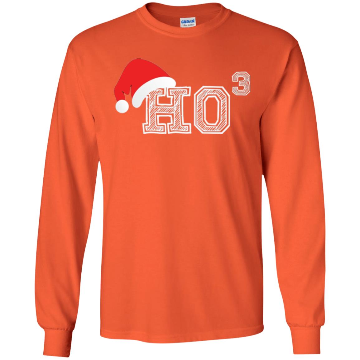 Christmas T Shirt Ho Ho Ho X 3 Third Power Orange