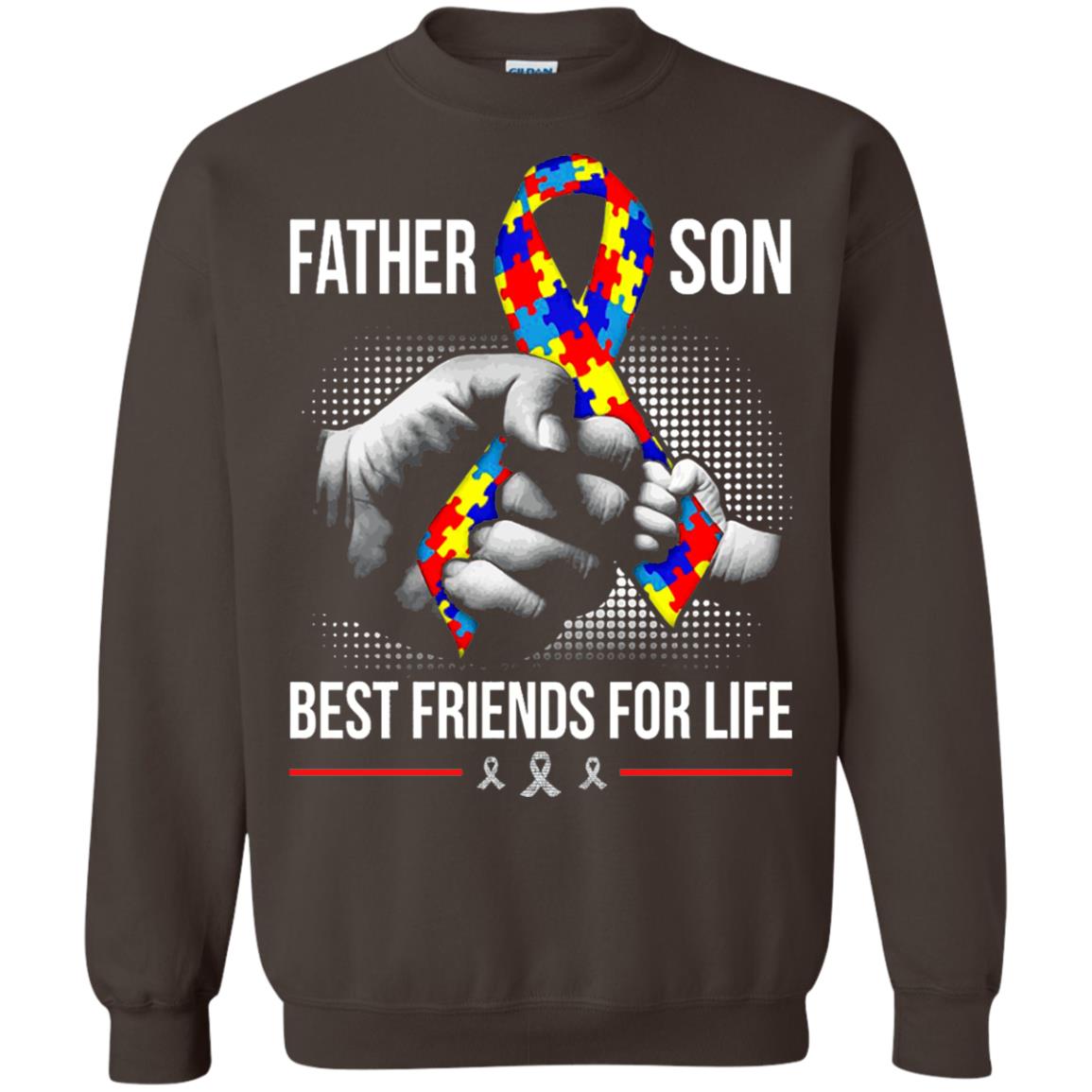 Father And Son Best Friends For Life Autism Awareness T-shirt Dark Chocolate
