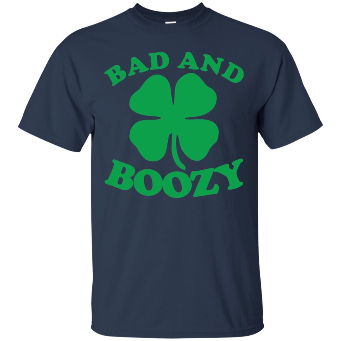 Bad And Boozy Saint Patricks Day T-shirt Navy