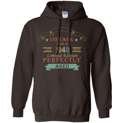 Vintage Made In Old 1948 Original Limited Edition Perfectly Aged 70th Birthday T-shirt Dark Chocolate