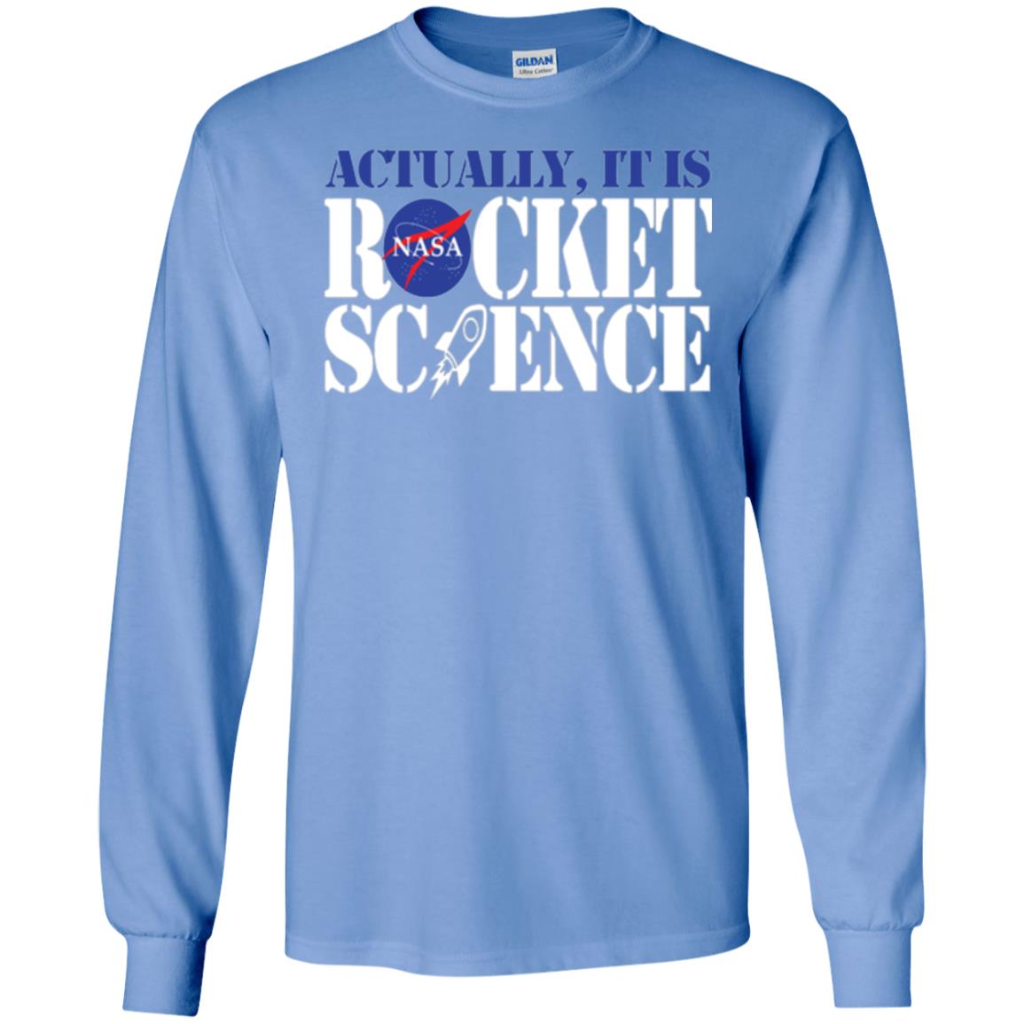 Nasa Actually It Is Rocket Science Scientist T-shirt Carolina Blue