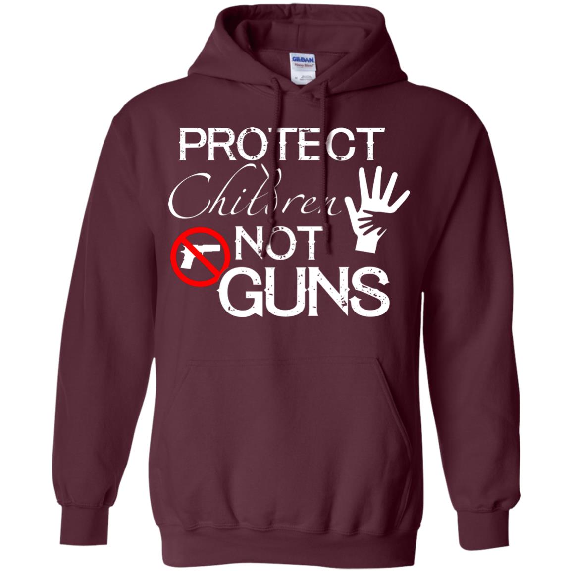 Anti Gun T-shirt Protect Children Not Gun Maroon