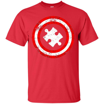 Autism Awareness T-shirt Captain Autism Superhero Red