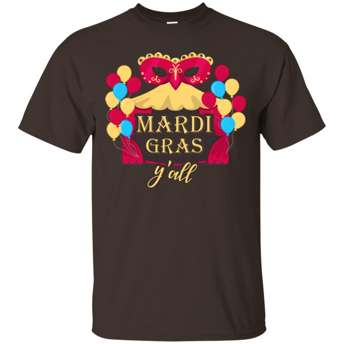 Mardi Gras T-shirt Y_all Dark Chocolate