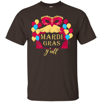 Mardi Gras T-shirt Y_all Dark Chocolate