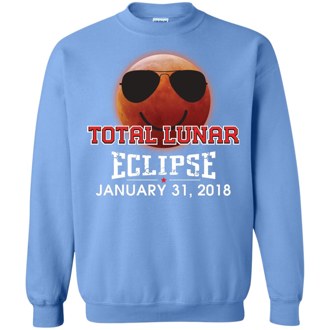 Blood Moon T-shirt Total Lunar Eclipse January 31. 2018 Carolina Blue