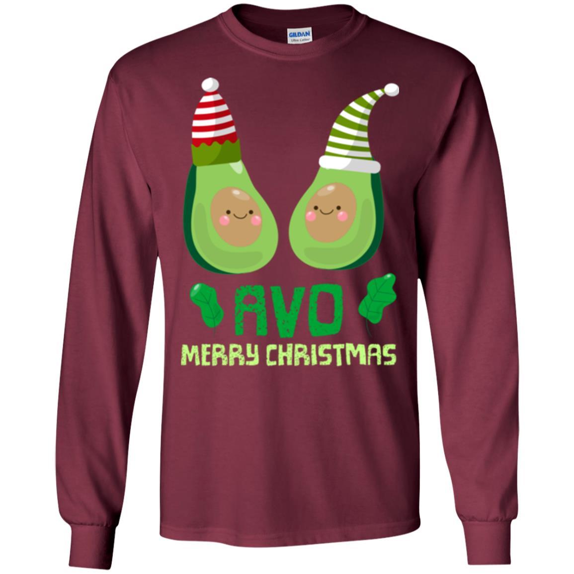 Avocado Merry Christmas T-shirt Maroon