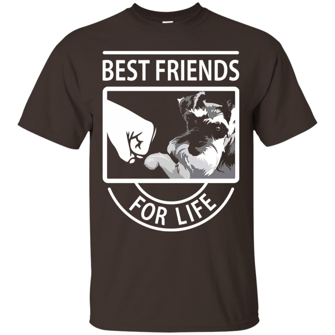 Schnauzer Best Friends For Life Dog Lover T-shirt Dark Chocolate