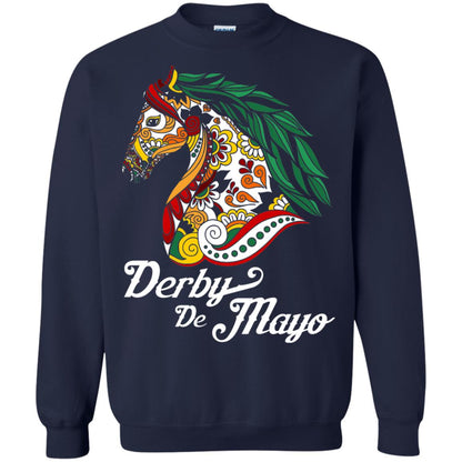 Derby Cinco De Mayo Floral Horse Race T-shirt Navy