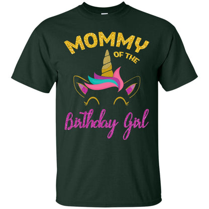 Mommy Of The Unicorn Birthday Girl T-shirt Forest