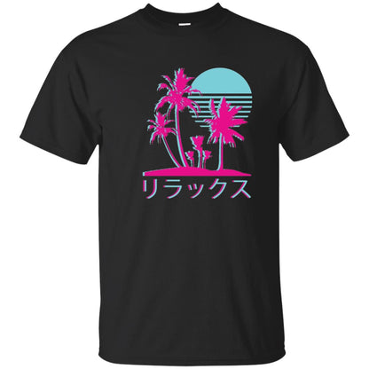 Aesthetic Vaporwave Otaku Summer Shirt Black